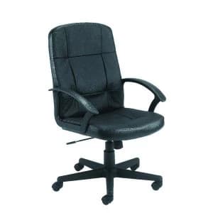 Jemini Thames Leather Look Executive Room With Arms Black KF50189