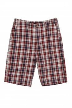 Mens French Connection Laundered Oxford Check Shorts Red