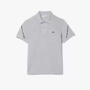 Mens Lacoste Regular Fit Stretch Mini Pique Polo Size 4 - M Grey Chine