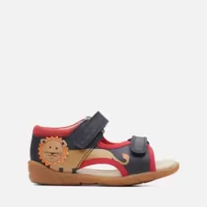 Clarks Toddler Zora Jungle Sandals - Navy/Red - UK 4.5 Toddler