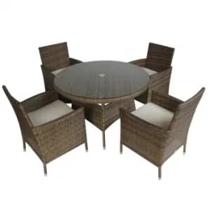 Charles Bentley 4 Seater Dining Set Rattan, Natural