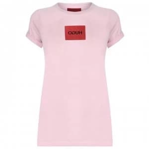 Hugo Boss Dennja Logo T-Shirt Open Pink Size L Women