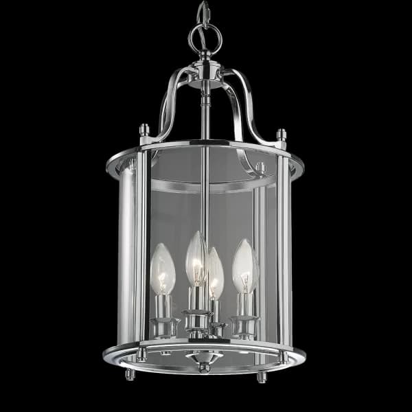 New York 4 Light Lanterns Pendant Ceiling Light Silver, E14