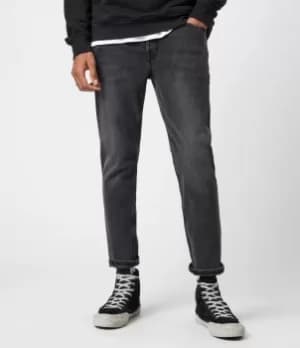 AllSaints Mens Dean Slim Jeans, Washed Black, Size: 28