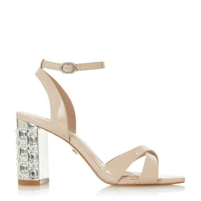 Dune Natural 'Million' Mid Block Heel Ankle Strap Sandals - 3