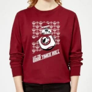 Star Wars Let The Good Times Roll Womens Christmas Sweatshirt - Burgundy - L
