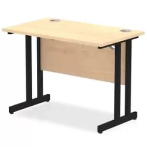 Impulse 1000 x 600mm Straight Desk Maple Top Black Cantilever Leg