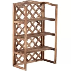 3-Tier Wooden Flower Stand Plant Holder Shelf Display Rack Pots Storage Outdoor Indoor 75 x 38 x 120cm - Outsunny