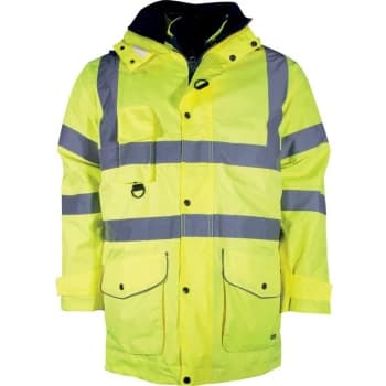 Hi-vis Small Yellow Waterproof & Breathable 5-in-1 Coat (EN20471) - Tuffsafe