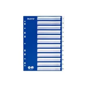 Polypropylene 1 to 12 Dividers A4 - White - Outer Carton of 15