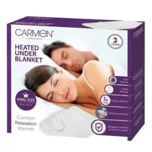 Carmen Kingsize Heated Mattress Cover, white
