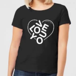 Love You Jumble Womens T-Shirt - Black - 3XL - Black