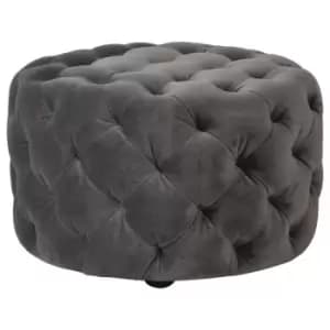 Hudson Living Sergio Footstool Velvet / Grey