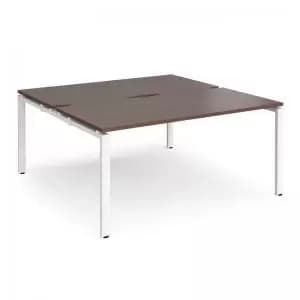 Adapt sliding top back to back desks 1600mm x 1200mm - white frame and