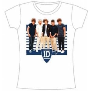 One Direction Ivy League Stripes Skinny White TS: Large