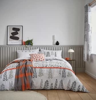 Helena Springfield Dahl Mono Grey Bedding Set - Kingsize