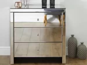 Birlea Seville Mirrored 3 Drawer Chest Assembled