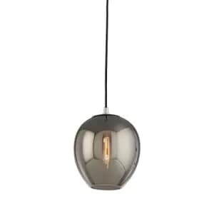 Odyssey 1 Light Pendant Mini Carbide Black & Polished Nickel, Glass