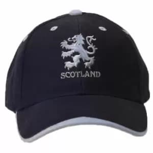 Scotland Lion Logo Embroidered Baseball Cap (One Size) (Navy/White)