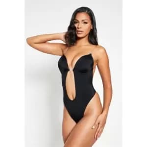 I Saw It First Seamless Plunge Lingerie Bodysuit - Black