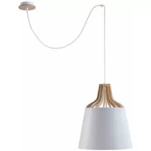 Keter Ivone Dome Pendant Ceiling Light White, 38cm, 1x E27, 200cm Wire