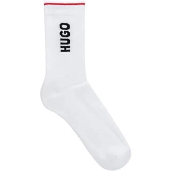 Hugo Boss 2 Pack of Side Logo Crew Socks Mens - White