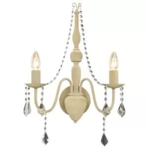 Bardini 2 Light Candle Wall Light Beige