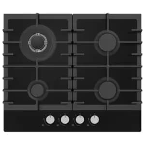 Statesman GH60GB 60cm 4 Zone Glass Gas Hob - Black