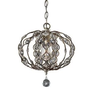 1 Light Ceiling Pendant Polished Silver, E27