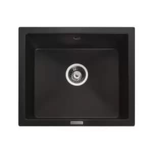 Single Bowl Undermount Black Granite Kitchen Sink - Rangemaster Paragon