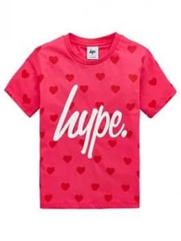 Hype Girls Heart Short Sleeve T-Shirt - Pink