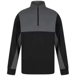 Finden & Hales Unisex Adult Quarter Zip Fleece Top (M) (Black/Gunmetal Grey)