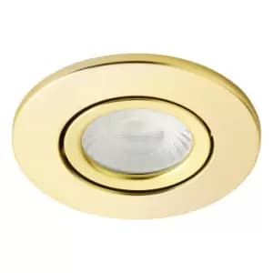 Spa Como LED Tiltable Fire Rated Downlight 5W Dimmable Cool White Satin Brass IP65