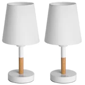 Table Lamp 2Pcs White 32cm