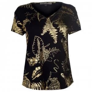 Biba Tropical Foil T Shirt - Black