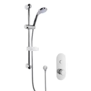 Nuie Concealed Round Thermostatic Push Button Valve & Kit Chrome