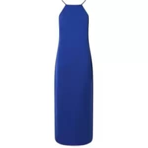 CALVIN KLEIN Halter Neck Low Back Slip Dress - Blue