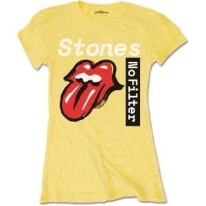 The Rolling Stones - No Filter Text Womens Large T-Shirt - Yellow