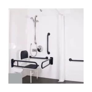 Nymas NymaPRO Doc M Shower Pack White with Concealed Valves and Grey Rails