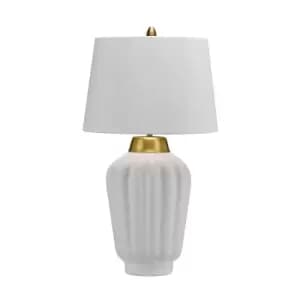 Bexley 1 Light Table Lamp White, Brushed Brass