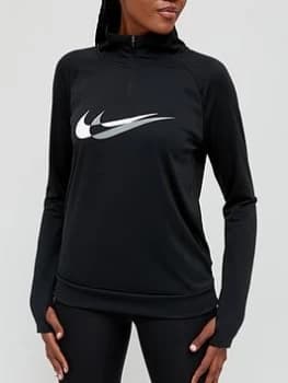 Nike Running Dri-FIT Swoosh Quarter Zip Top - Black Size M Women