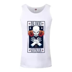 Grindstore Mens Blood Sucker Vest Top (L) (White)
