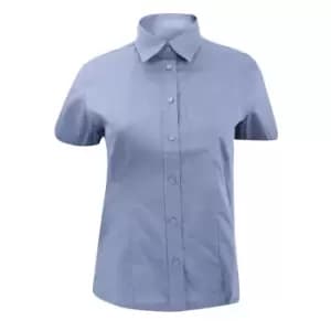Kustom Kit Ladies Short Sleeve Corporate Pocket Oxford Shirt (14) (Light Blue)