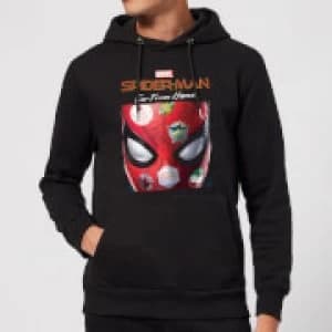 Spider-Man Far From Home Stickers Mask Hoodie - Black