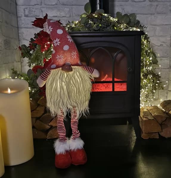 66cm Battery Lit Christmas Standing Gonk Decoration in Red