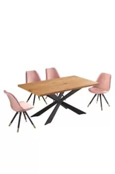 'Sofia Duke' LUX Dining Set with a Table & Chairs Set of 4
