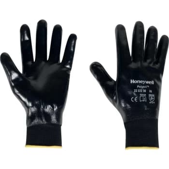 Polytril Top Palm-side Coated Black Gloves - Size 7