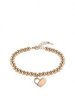 Hugo Boss 1580076 Gold Plated Stainless Steel Beads and Heartlock Bracelet