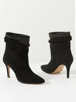 Mint Velvet Mint Velvet Anya Suede Studded Slouch Boot, Black, Size 36, Women