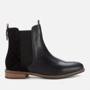Barbour Womens Badminton Leather Chelsea Boots - Black - UK 3